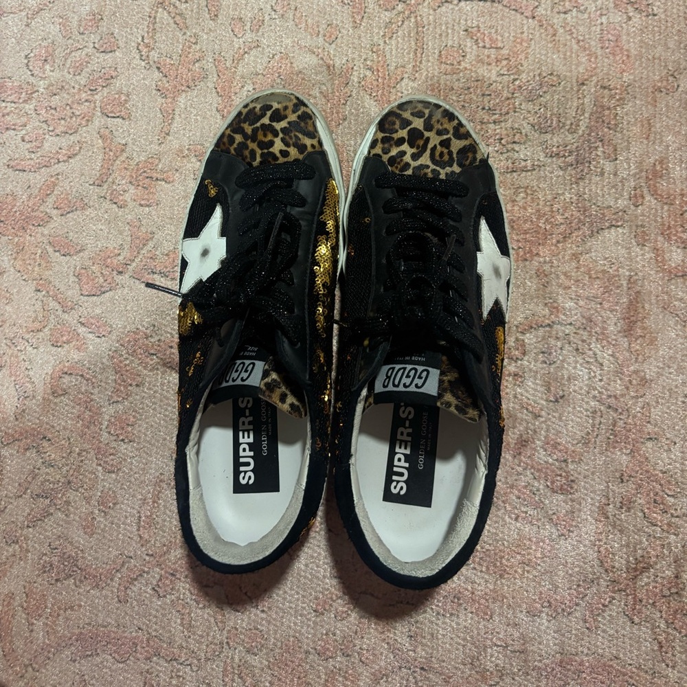 Golden Goose Black and Cream Sneakers